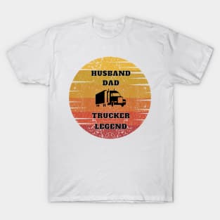 Husband  Dad Trucker Legend T-Shirt